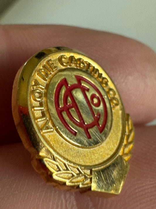 Vintage Alloy Die Casting Co Gold Employee Pin – Industrial  Collectible Badge