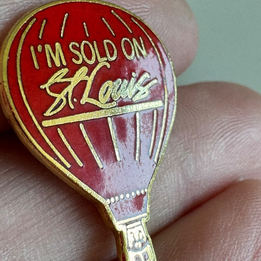 Vintage I'm Sold on St Louis Hot Air Balloon Lapel Pin Missouri St. Saint
