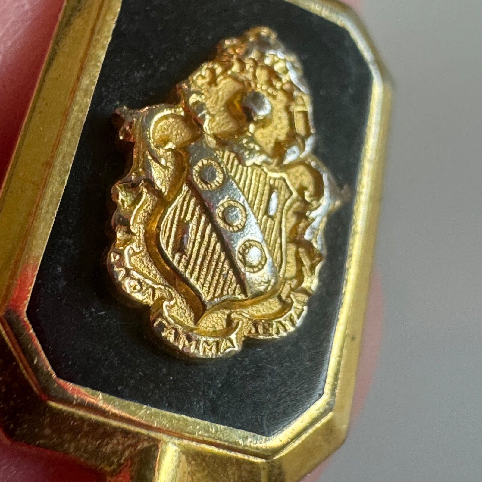 Vintage Alpha Gamma Delta Sorority Foundation Scholarship Crest Key Fob Pendant 