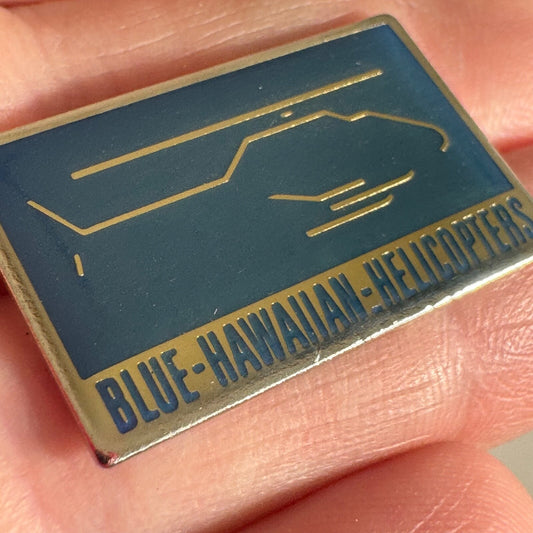 Vintage Blue Hawaiian Helicopters Lapel Pin Souvenir Hawaii