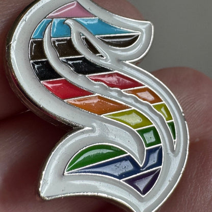 Seattle Kraken LGBTQ Pride Lapel Pin Logo NHL Hockey