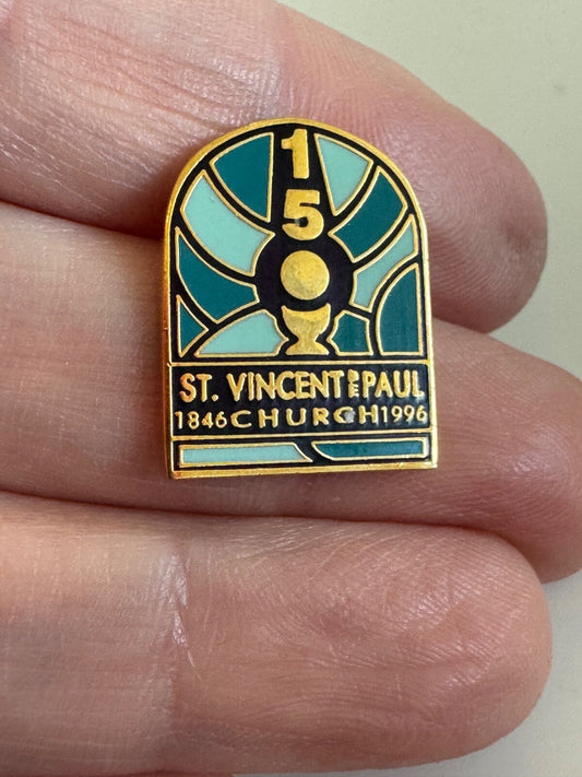 Vintage St. Vincent de Paul 150th Anniversary Church Pin 1846–1996 StVdP