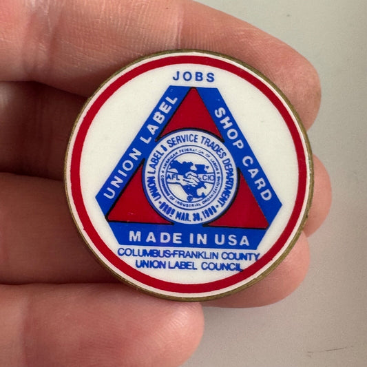 Vtg Union Label Service Trades Council Columbus-Franklin County AFL CIO Pin