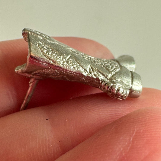 Vintage Silver Tone Cowboy Boot with Spur Lapel Pin 