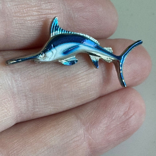 Vintage Ocean City Maryland Blue Marlin Lapel Pin Souvenir Tourist