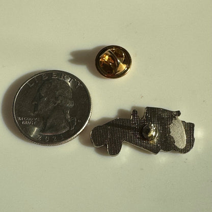 Vintage Yellow Caterpillar Cat Motor Grader Advertising Lapel Pin