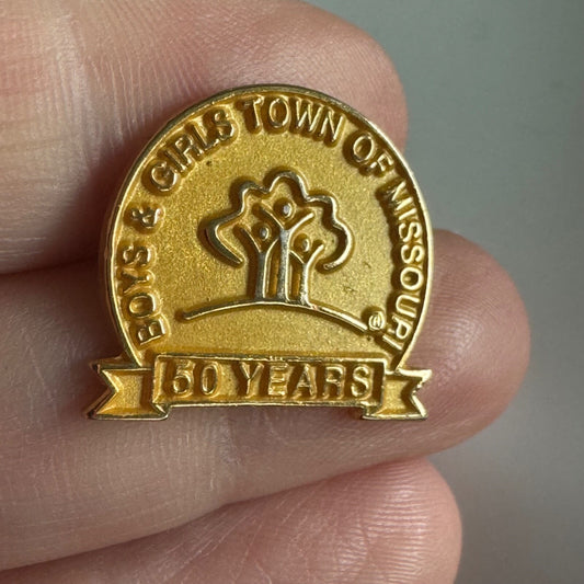 Boys & Girls Town of Missouri 50 Years Gold Pin – Commemorative Anniversary