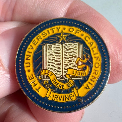 Vtg University of California Irvine Lapel Pin Coat of Arms Crest UCI