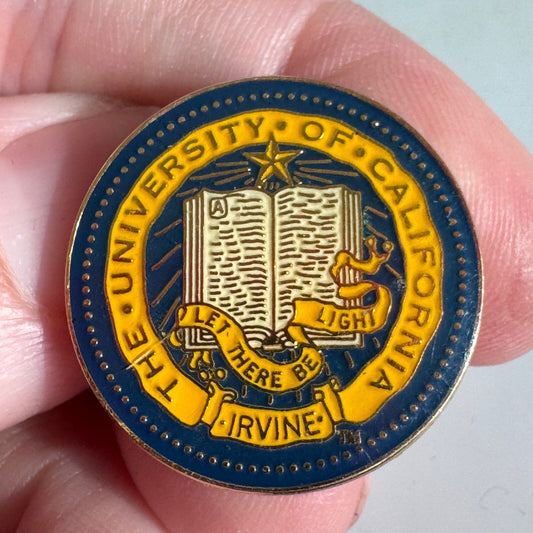 Vtg University of California Irvine Lapel Pin Coat of Arms Crest UCI