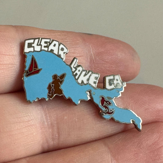 Vintage Clear Lake California Souvenir Tourist Lapel Pin