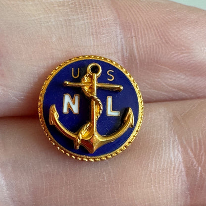 Vintage US Navy League Anchor Insignia Pin 