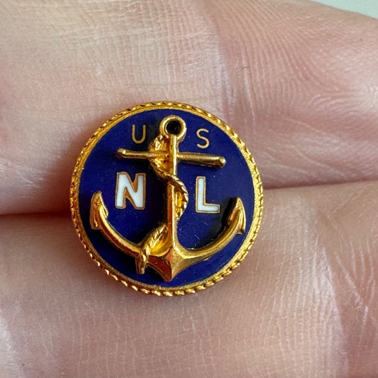 Vintage US Navy League Anchor Insignia Pin 