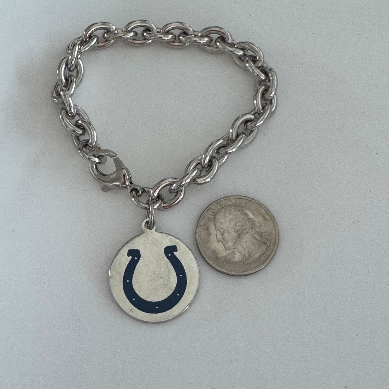 Vintage Indianapolis Colts Silver Tone Charm Bracelet