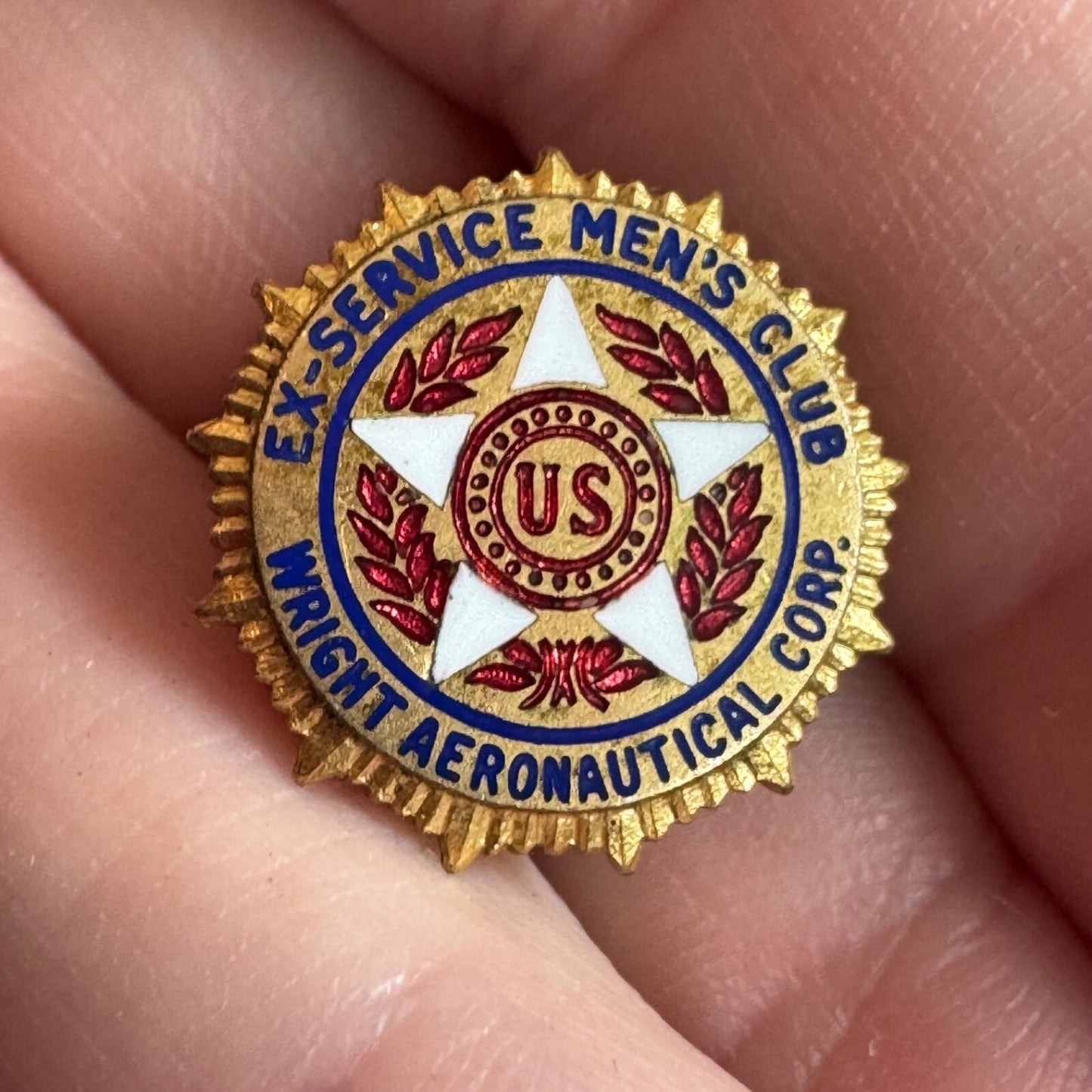 Wright Aeronautical Corporation Ex-Service Men's Club American Legion Pin Vet