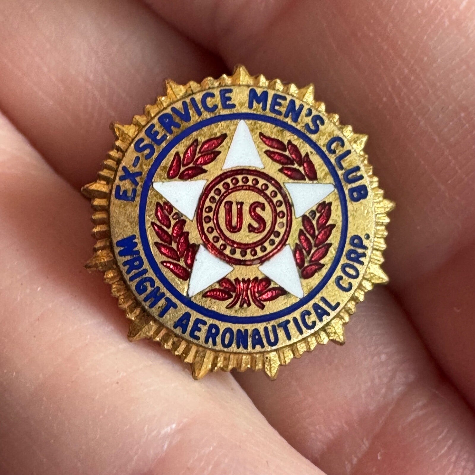 Wright Aeronautical Corporation Ex-Service Men's Club American Legion Pin Vet