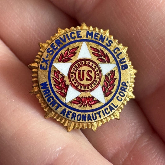 Wright Aeronautical Corporation Ex-Service Men's Club American Legion Pin Vet
