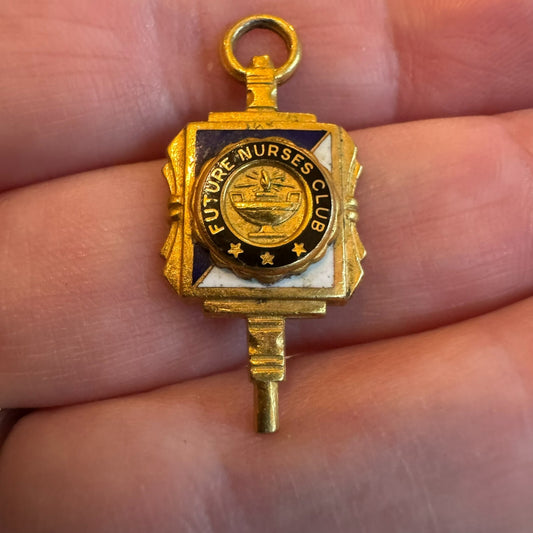 Vintage Future Nurses Club Honor Key Award Pendant Charm