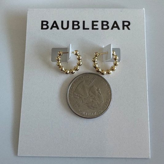 Bauble Bar Pisa Gold-Toned Huggy Hoop Earrings New On Card Pierced