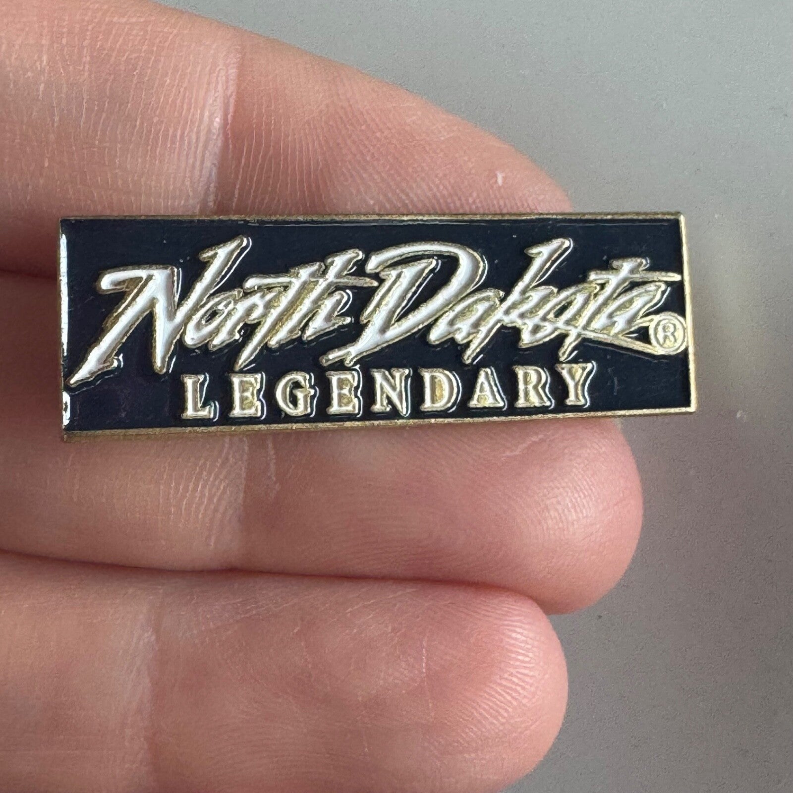 North Dakota Legendary Logo Pin – Vintage Tourism Promotional Badge