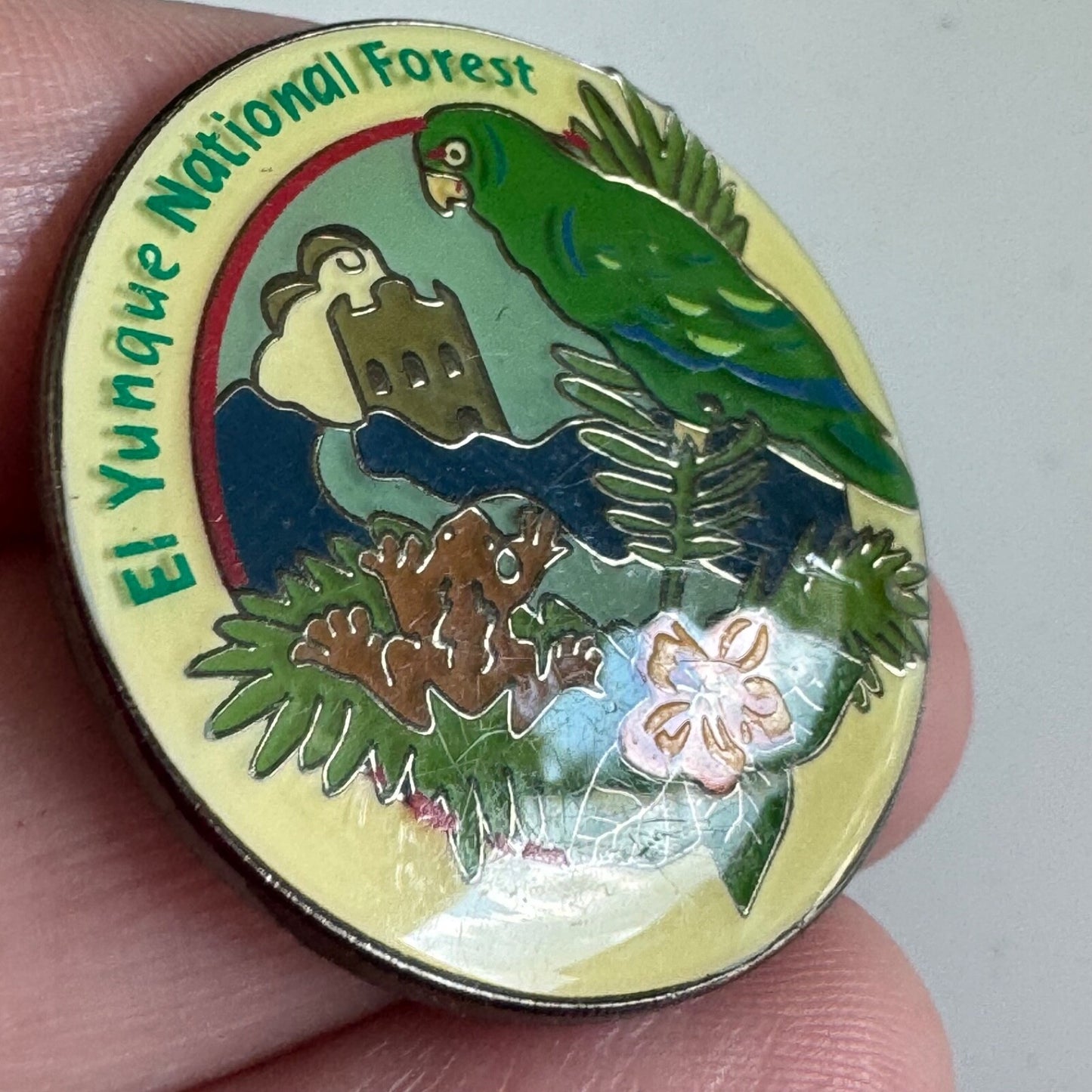 Vintage El Yunque National Forest Lapel Pin Puerto Rico