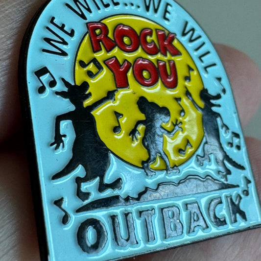 Vintage Outback Steakhouse We Will Rock You Lapel Pin 