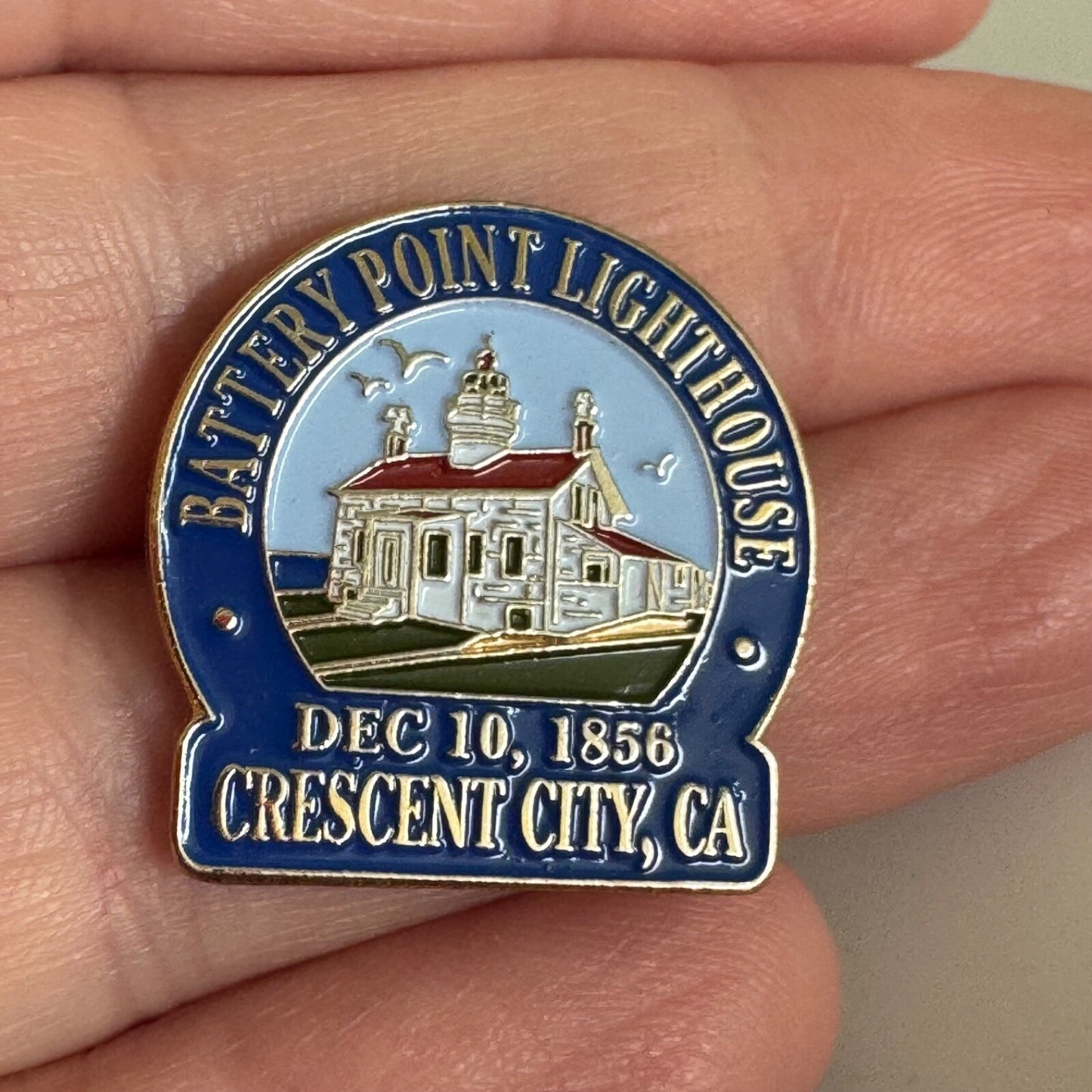 Battery Point Lighthouse Lapel Pin Crescent City, California Historical Landmark