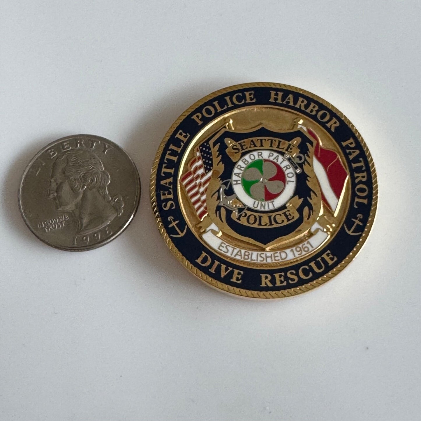 Seattle Police Harbor Patrol Dive Rescue Challenge Coin