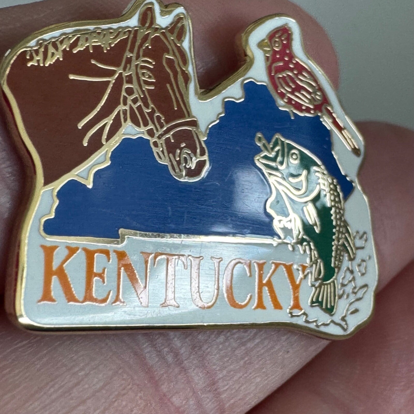 Kentucky Horse, Fish & Cardinal State Lapel Pin – USA