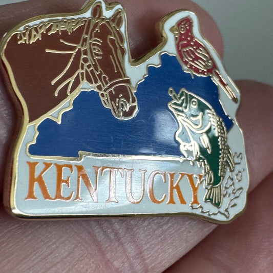 Kentucky Horse, Fish & Cardinal State Lapel Pin – USA