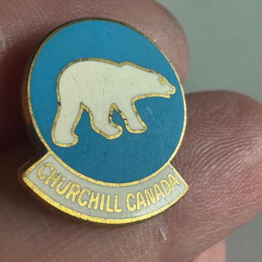 Vintage Churchill Canada Polar Bear Lapel Pin Enamel