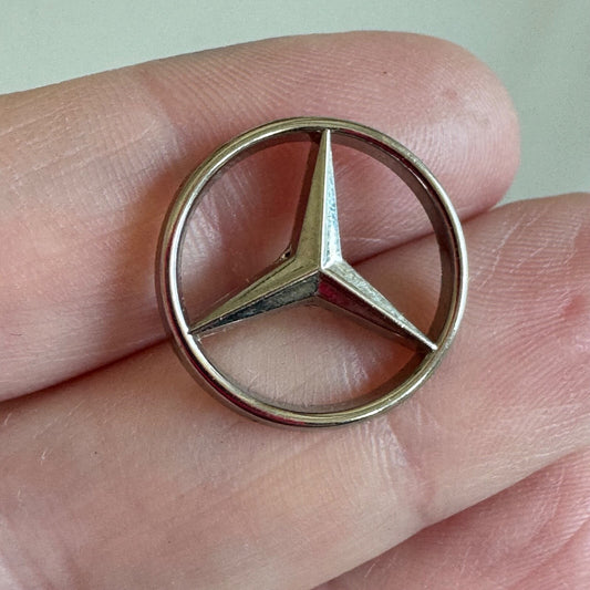 Vintage Mercedes Benz Silver Tone Logo Tie Tack Lapel Pin