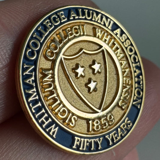 Vintage Whitman College Alumni Association Fifty Years Lapel Pin 
