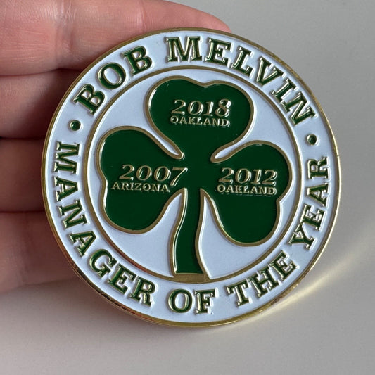Bob Melvin “Manager of the Year” Shamrock 2007, 2012, 2018 Seasons MLB Baseball