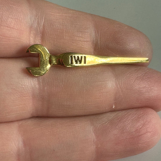 Vintage Iron Workers International Lapel Pin Wrench Union Gold Tone