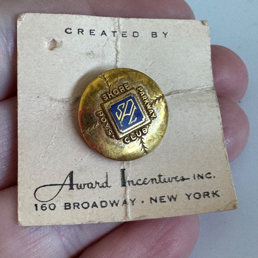 Vintage Shore Parkway Boys' Club Baseball SPL Pin Award Incentives New York City