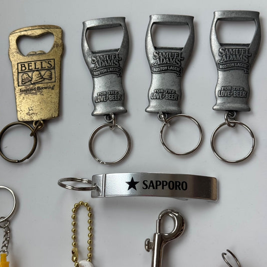 Lot of 20+ Beer Alcohol Keychains Key Chains Bottle Openers