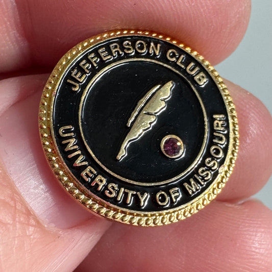 University of Missouri Mizzou Jefferson Club Donor Lapel Pin Purple Stone Tigers