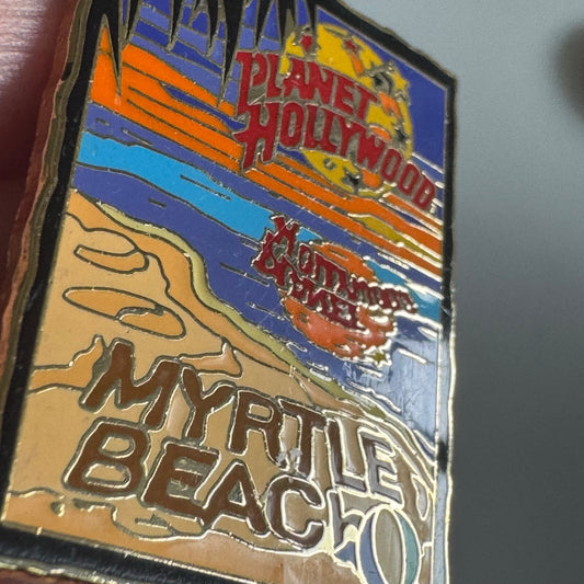 Planet Hollywood Myrtle Beach Sunset Pin – Retro Beach Scene Souvenir