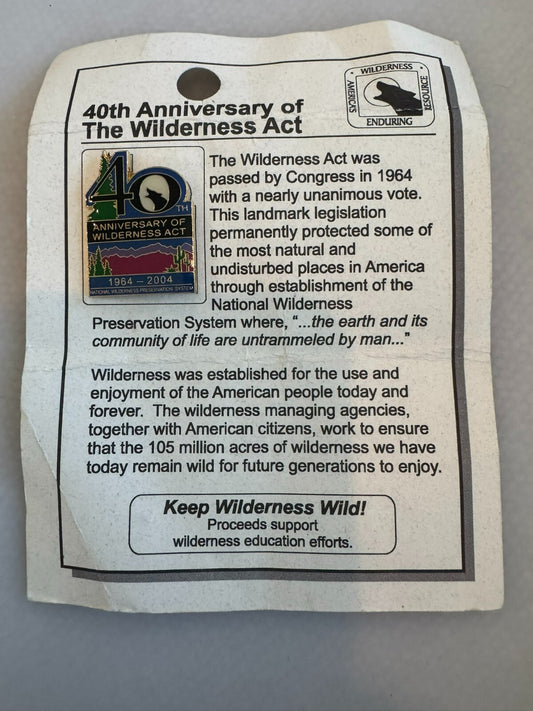 Vintage 40th Anniversary of the Wilderness Act Souvenir Lapel Pin 2004