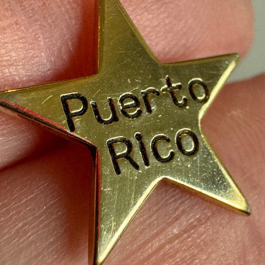 Puerto Rico Gold Star Shape Tourist Destination Lapel Pin