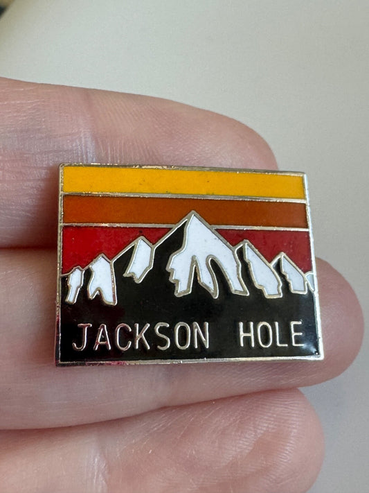Vintage Jackson Hole Wyoming Lapel Pin Ski Skiing