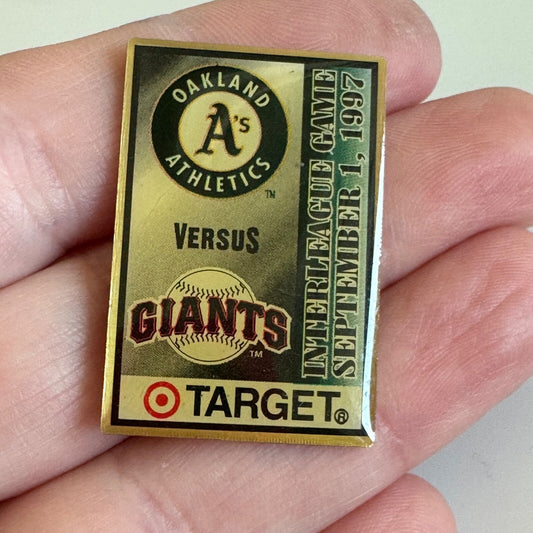 Vintage Oakland A’s vs. Giants Interleague Game 1997 Pin Target Sponsor