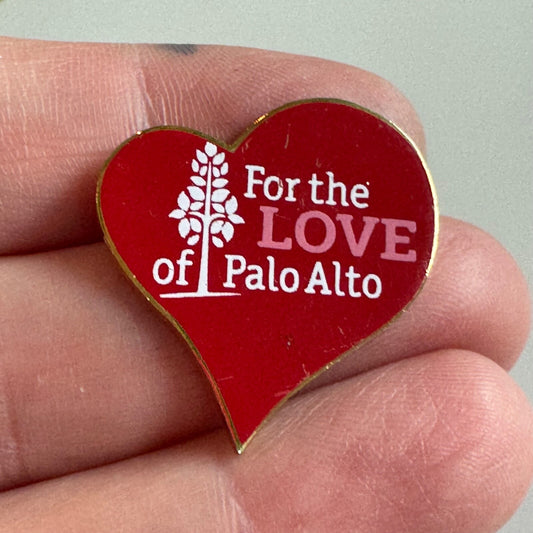 For the LOVE of Palo Alto California Lapel Pin Red Heart Stanford University