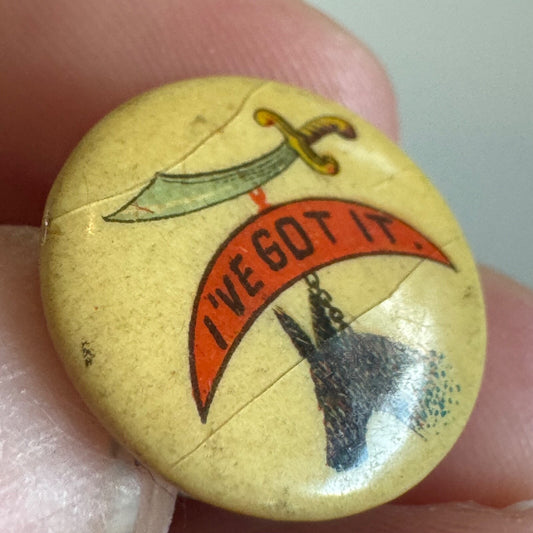 ANTIQUE SHRINER "I'VE GOT IT" CELLULOID BUTTON