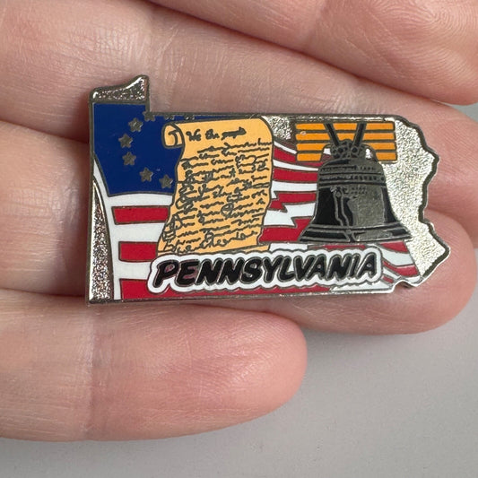 Pennsylvania State Pin – Liberty Bell and Constitution Design
