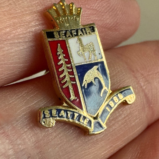 Vintage Seattle Seafair 1983 Crest Pin Metal Enamel – Quality