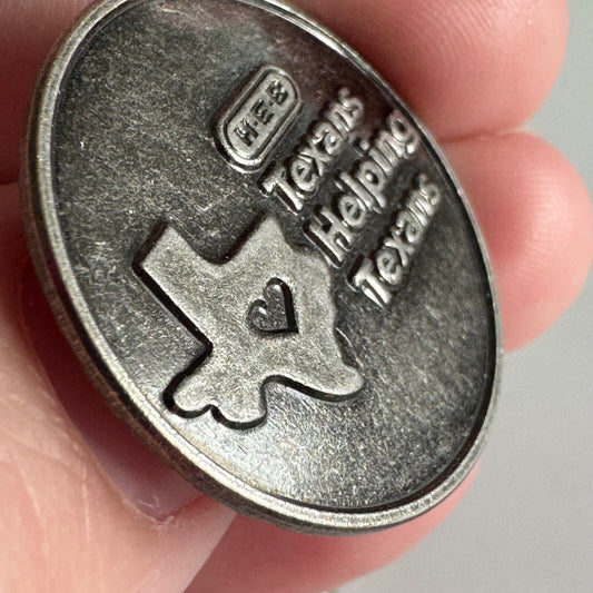 Vintage HEB Texans Helping Texans Lapel Pin H.E.B. Grocery Store