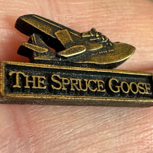 Vintage The Spruce Goose Sea Plane Lapel Pin Hughes Flying Boat Evergreen Museum