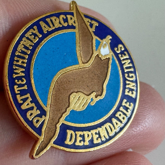 Vintage Pratt & Whitney Aircraft Dependable Engines Lapel Pin Bald Eagle