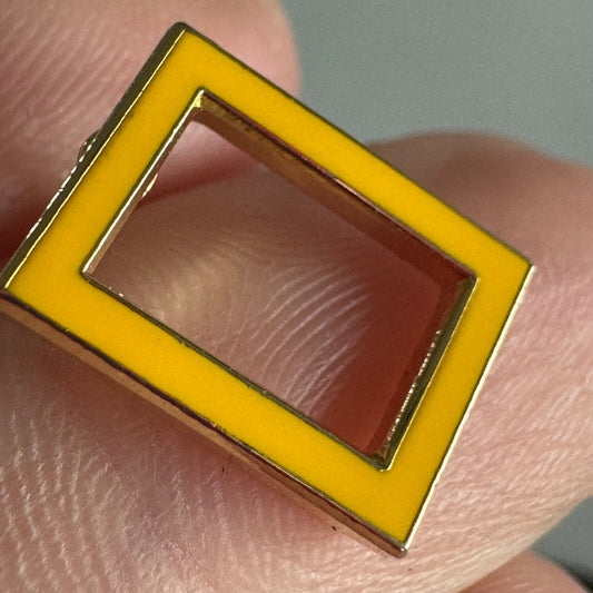 National Geographic Society Yellow Rectangle Pin Border – Iconic Logo Lapel